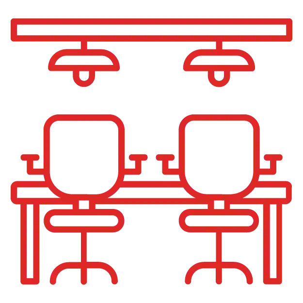 Flexible office setups from